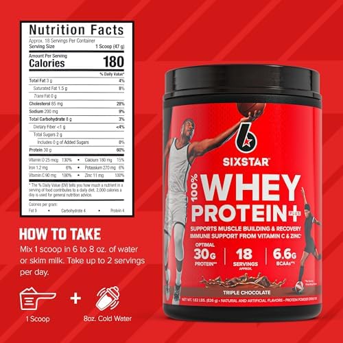Six Star Whey Protein Powder Plus - Triple Chocolate, 1.82LB