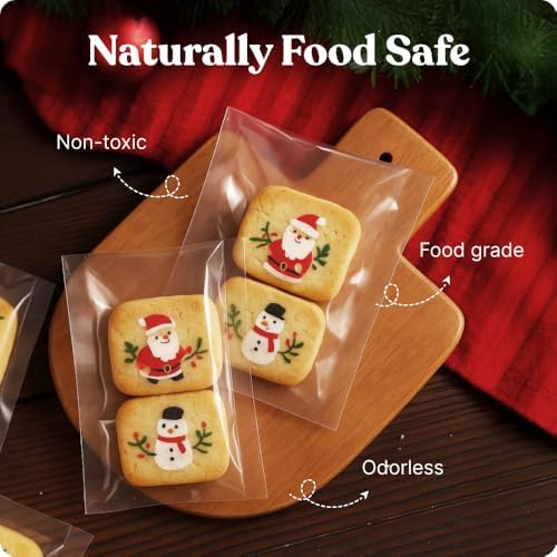 5x7 Self Sealing Cellophane Bags (200 Pack) - Clear Cookie Bags With Seal