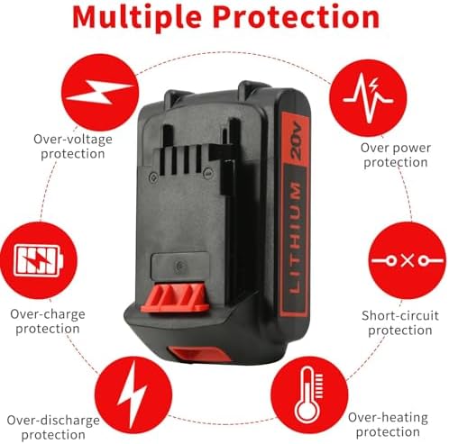 4.0Ah 20V Lithium Battery for Black and Decker Power Tools - 2 Pack