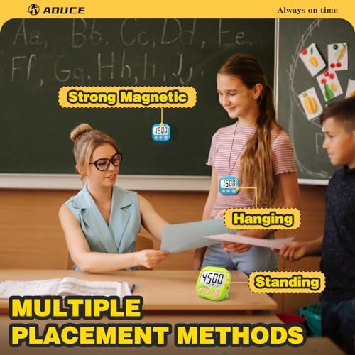 Digital Timer for Kids Classroom Timers for Teachers 2 Pack Blue Green