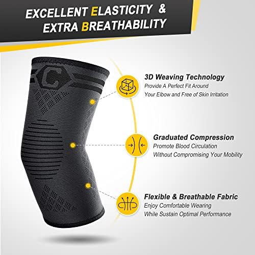 CAMBIVO 2 Pack Elbow Brace Compression Sleeve, Tennis & Golfer's Elbow