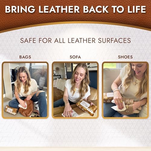 Air Jungles 3in1 Leather Cleaner Wipes 70 Count, Extra Large 8" x 10" Size