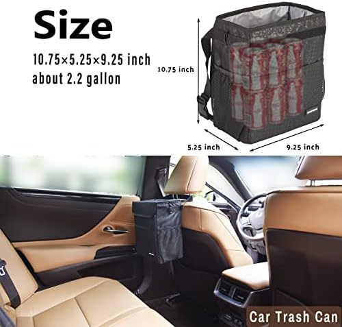 SIBOFUEGO Cute Car Trash Can with Lid, Collapsible, Leak-Proof, 2 Gallon