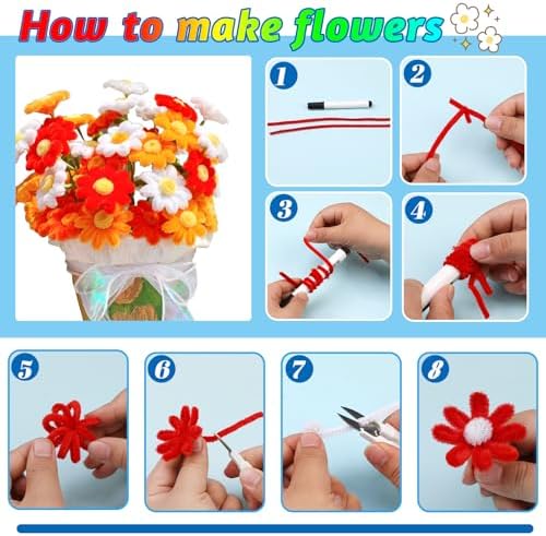 200 Pcs Pipe Cleaners, 20 Colors Pipe Cleaners Bulk for Crafts