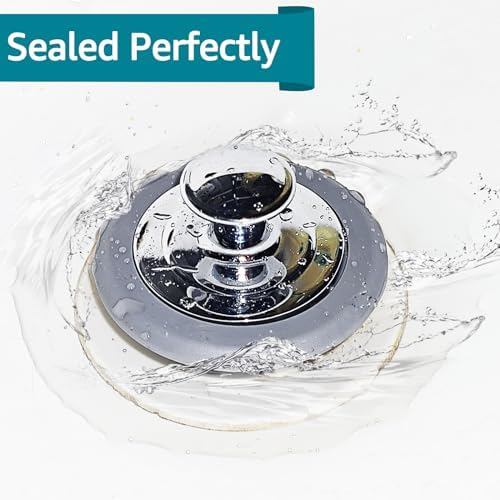 Universal Bathtub Drain Stopper, Sink & Tub Stopper, Bathroom Drain Plug