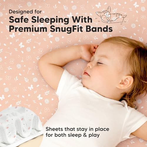 Pack and Play Sheets Fitted 2pk Mini Crib Sheet Pack N Play (Butterflies)