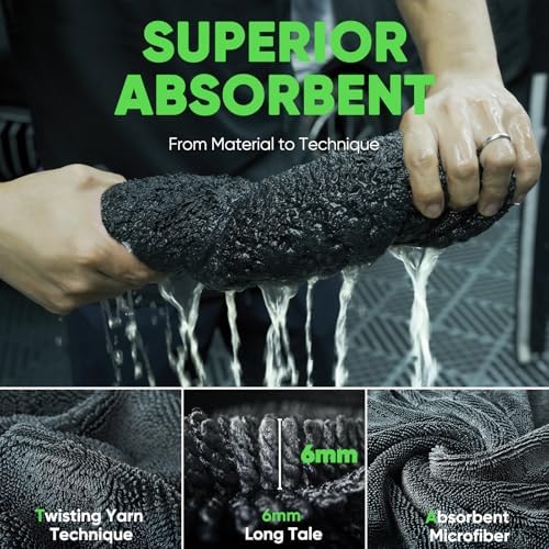 KKV 2-Pack Microfiber Towels (35"x 24") Extra Large Ultra Absorbent Drying Towel for Cars and Trucks, Without Streaks, Scratches, or Water Spots
