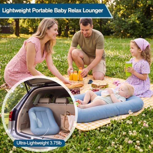 Baby Lounger, Infant Nest for Newborn Supervised Awake Use (Navy Blue)