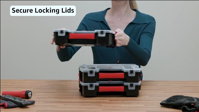 CRAFTSMAN Storage Organizer, Small Parts Organizer, 3-Packs with 10-Compartments, Lid Includes Secure Latch (CMST60964M)
