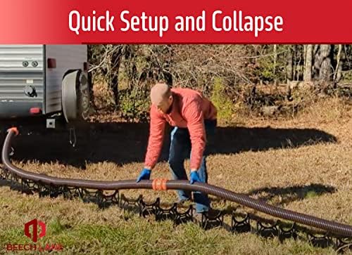 Beech Lane 20 Foot RV Sewer Hose Support, Patented Nesting Design For Small Storage, Quick Setup and Collapse, Ensures Proper Drainage
