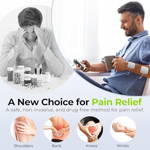 AUVON Rechargeable Digital TENS Unit Muscle Stimulator, Customizable 8-Mode