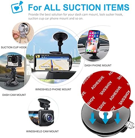 AZXYI Very High Bond Sticky Adhesive, 6 Pack Dashboard Pad Mounting Disk Adhesive Replacement Kit, Double-Sided Stickers for Suction Cup Dashboard Phone Holder & Windshield Car Mount