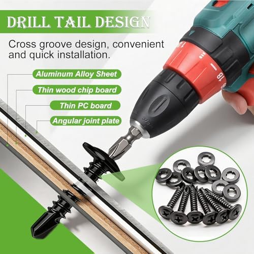mxuteuk 230PCS #8 Self Tapping Screws for Metal, Self Drilling Screws