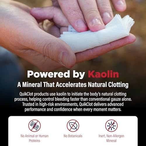 QuikClot Kaolin Clotting Gauze, 2'