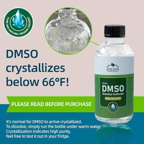 DMSO Liquid 99.95% Pure Dimethyl Sulfoxide, 8 oz,with Dropper Glass Bottle