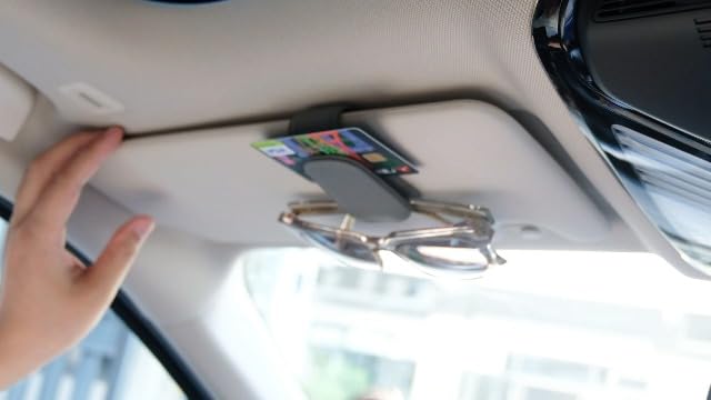Magnetic Leather Car Sunglass Holder, Visor Sunglasses Holder Clip, 1 Pack