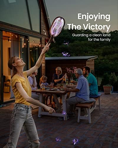 GAIATOP Electric Fly Swatter, 3800V Battery Powered Fly Bug Zapper Racket