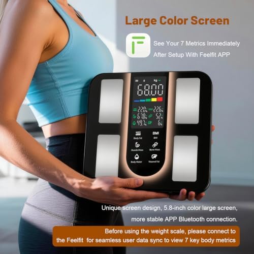 Smart Scale for Body Weight: BMI & Body Fat, 23 Metrics,5.8" Large Display