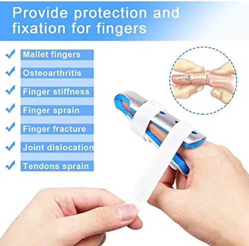 Sopito Finger Splint, 3-Size Set for Middle, Pinky & Thumb, Lightweight