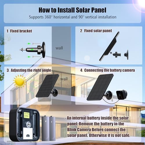 Rhorawill 4 Pack Solar Panel for Blink Outdoor 2K+/4(4th Gen)/(3rd Gen) XT3