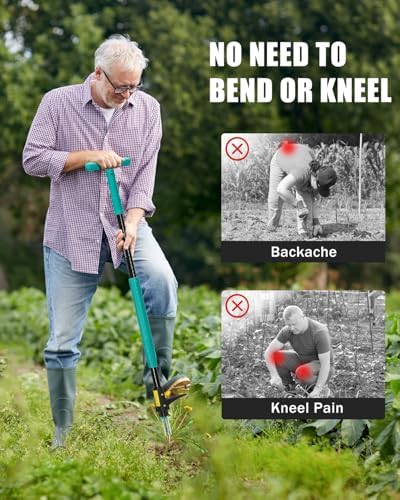 39" Weed Puller Tool, Heavy Duty Detachable Stand Up Garden Weeding Tool