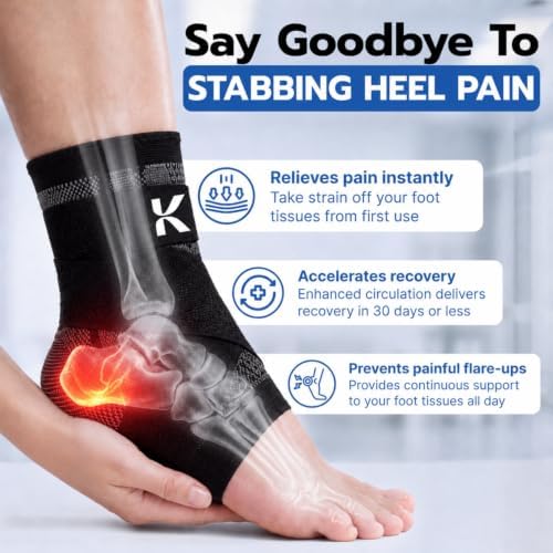 Koprez Ankle Compression Sleeve & Ankle Brace for Plantar Fasciitis Relief