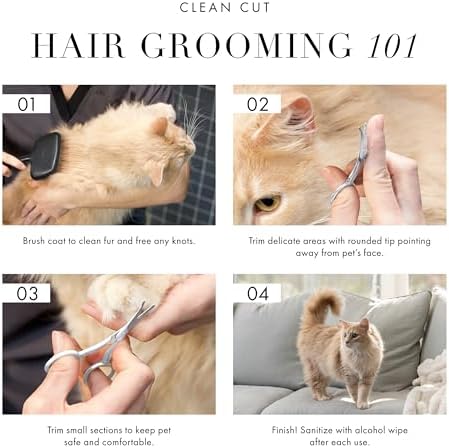 Tweezerman Pet Grooming Scissors-Rounded Tip Trimming Scissor for Dogs/Cats