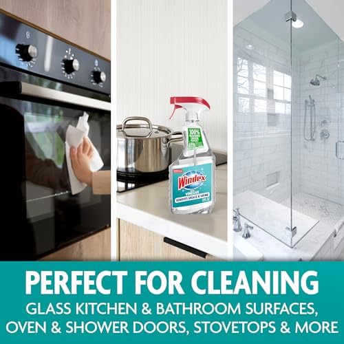 Windex Vinegar Glass and Window Cleaner, Removes Grease and Grime, 23 oz
