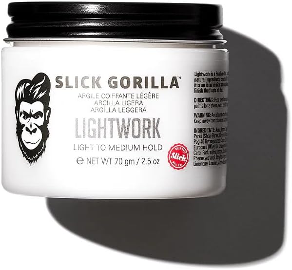Slick Gorilla Lightwork Matte Hair Clay for Men, Flexible Hold, 2.5 oz