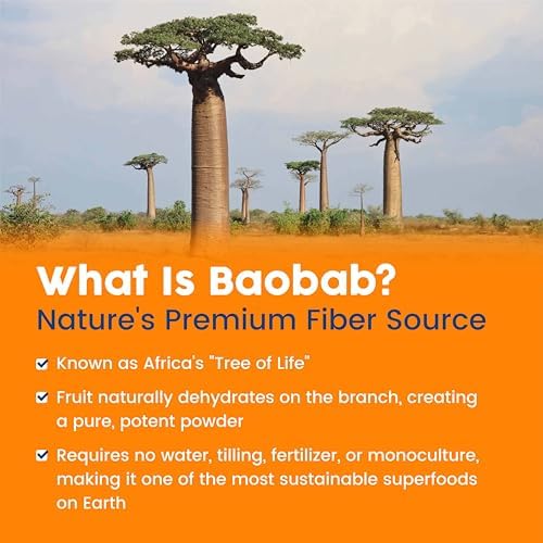 NativePath Baobab Prebiotic Fiber, Orange, Sugar-Free, 30 Servings