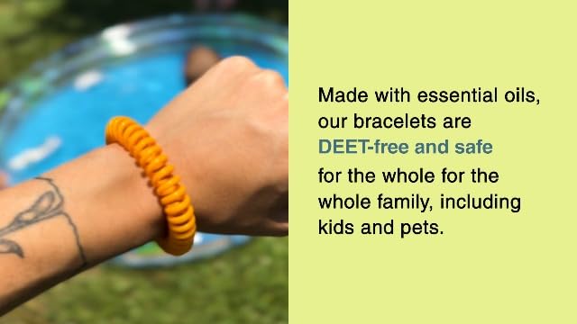 Cliganic Mosquito Repellent Bracelets for Kids & Adults, Natural, 10 Pack