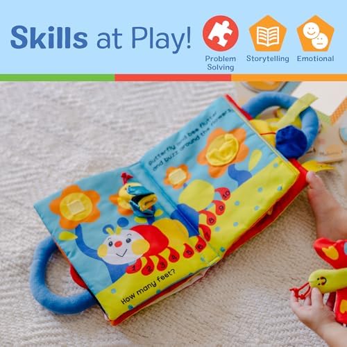 Melissa & Doug K’s Kids My First Activity Book 8-Page Soft Book for Babies and Toddlers Early Learning Developmental Plush Soft Activity for Babies and Toddlers