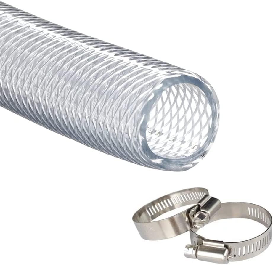 High Pressure Braided Clear Flexible PVC Tubing 3/4" ID,10ft