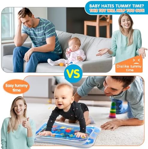 Infinno Inflatable Tummy Time Water Mat, Baby Sensory Toys 3-24 Months