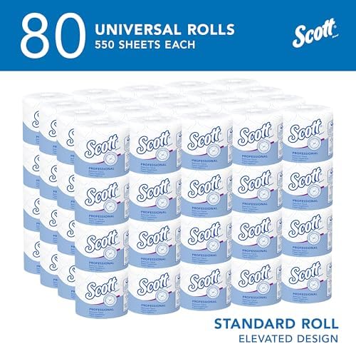 Scott Professional Standard Roll Toilet Paper, Bulk, 80 Rolls (04460)