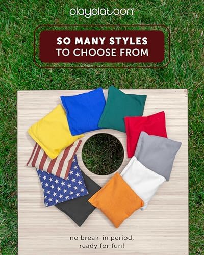 Play Platoon Cornhole Bags Set of 8 Regulation Size & Weight Duck Cloth