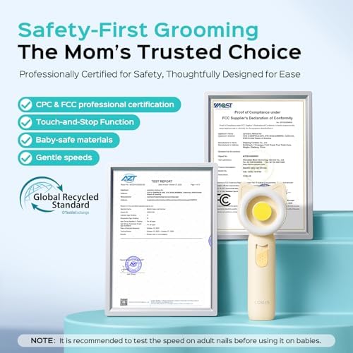 COSLUS C50 Baby Electric Nail File Trimmer, Gentle & Safe