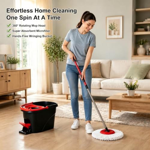 12 Pack Spin Mop Replacement Heads,100% Microfiber Mop Head,Deep Cleaning