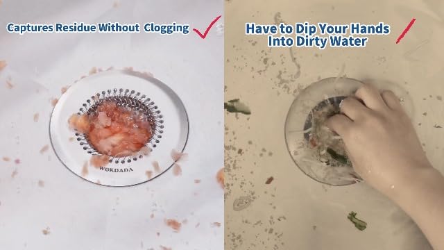 Kitchen Sink Drain Strainer,Patented Reversible Chain Mesh Basket Anti-Clog