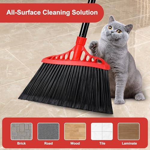 Tiumso Heavy Duty Broom Commercial Indoor/Outdoor Broom 55Inch