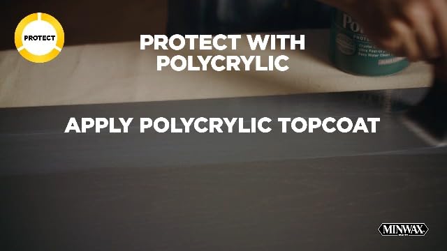 Minwax 233334444 Polycrylic Protective Wood Finish, Clear Satin, ½ Pint