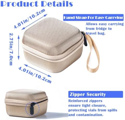 Insulin Fridge Holder Storage Case Insulin Vial Protector Holder peptide Storage case Fridge Fits Standard 1-10ml