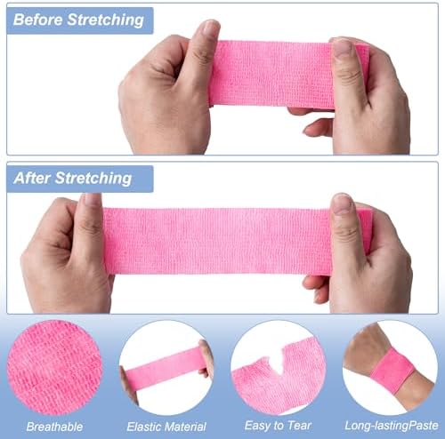 16 Pack Self Adhesive Bandage Wraps,2" X 5 Yards Elastic Bandage Wrap