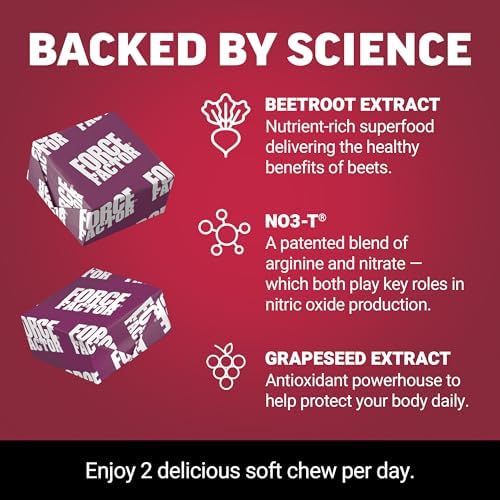 Force Factor Total Beets Soft Chews Heart Health Superfood with Beetroot
