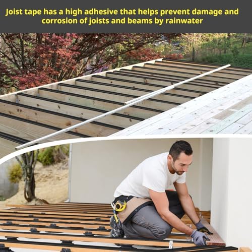 Joist Tape for Decking 2'' X 50', 6 Rolls Waterproof Butyl Tape