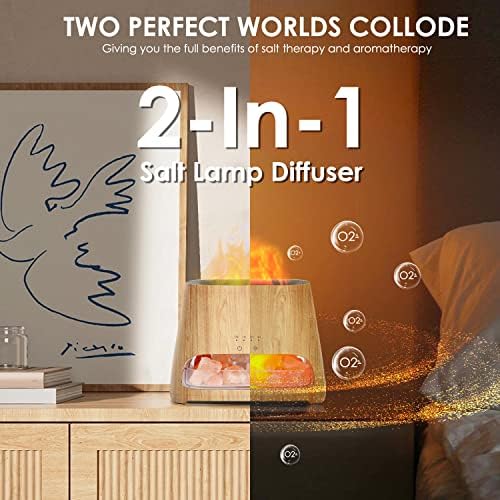 SALKING 2-in-1 Essential Oil Diffuser for Home & Himalayan Salt Lamp, 150ml
