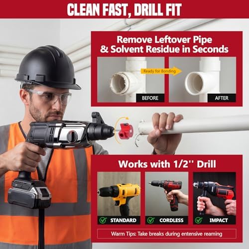 6Pcs PVC Pipe Reamer Kit, Durable Aluminum PVC Fitting Saver
