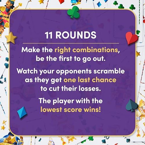 Five Crowns Waterproof Rummy Style Card Game for Kids, Family Game Night