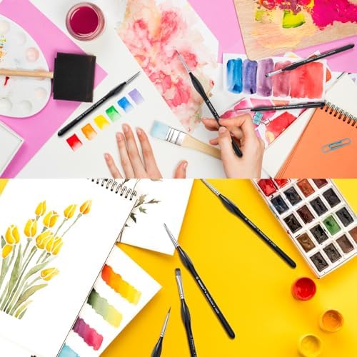 PANDAFLY Detail Paint Brushes Set for Fine Detailing & Art Painting, 15pcs