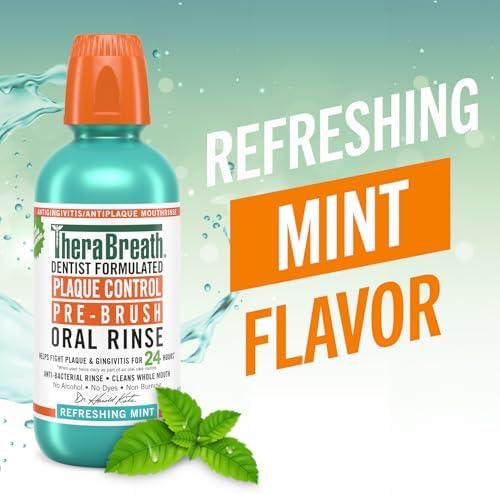 TheraBreath Plaque Control Oral Rinse, Refreshing Mint, 16 oz, 2-Pack